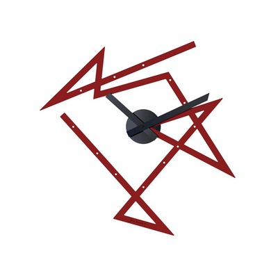 Alessi-Time Maze Wall clock in colored steel and resin, red